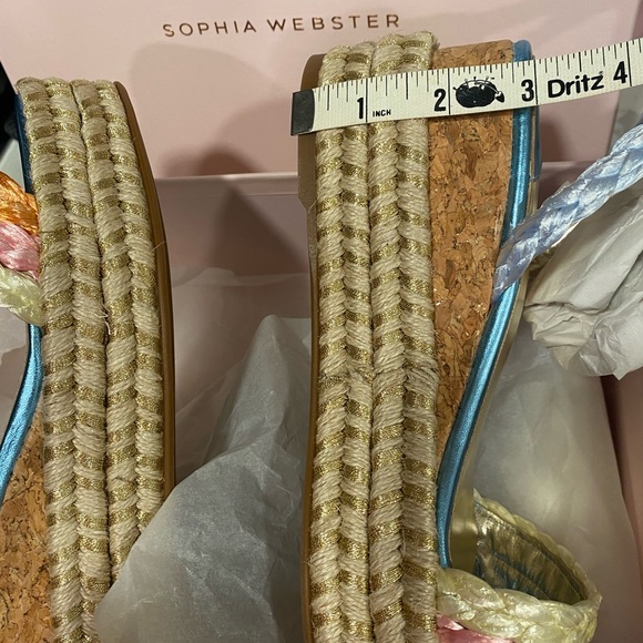 Sophia Webster Wedges Heels Ines Espadrille Metallic Cork Shoes 8 - Picture 10 of 12